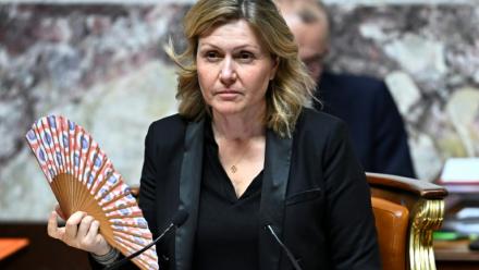 La présidente de l'Assemblée nationale Yaël Braun-Pivet, lors d'une séance de questions au gouvernement, le 7 avril 2026 à Paris 