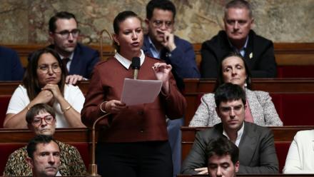 La cheffe des députés LFI, Mathilde Panot, prend la parole à l'Assemblée nationale, le 17 juin 2026