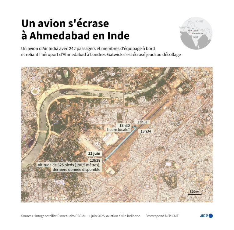 Un avion s'écrase à Ahmedabad en Inde
