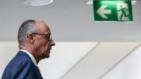 Le chancelier allemand et chef de l'Union chrétienne-démocrate (CDU), Friedrich Merz, est photographié au siège de son parti, un jour après les élections régionales à Berlin et au Mecklembourg-Poméranie-Occidentale, à Berlin, le 21 septembre 2026