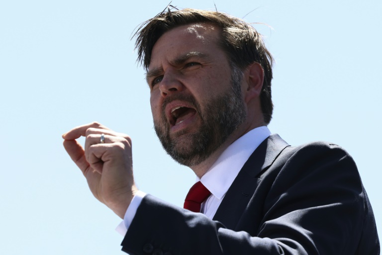 Le vice-président américain JD Vance à Huger, en Caroline du Sud, le 1er mai 2025