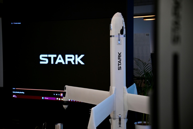 Un drone de combat Virtus de la start-up du secteur de la défense Stark, le 10 décembre 2025 à Berlin