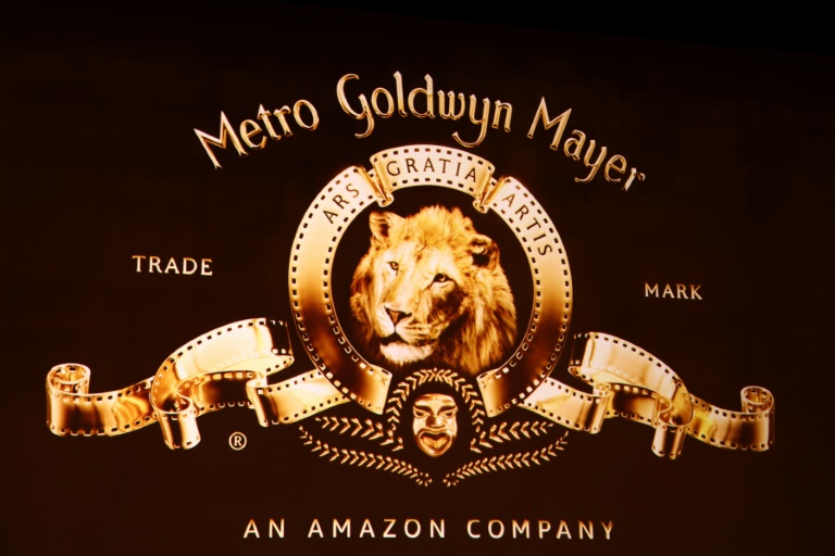 Le logo du studio américain Amazon MGM, le 15 avril 2026 à Las Vegas, dans le Nevada