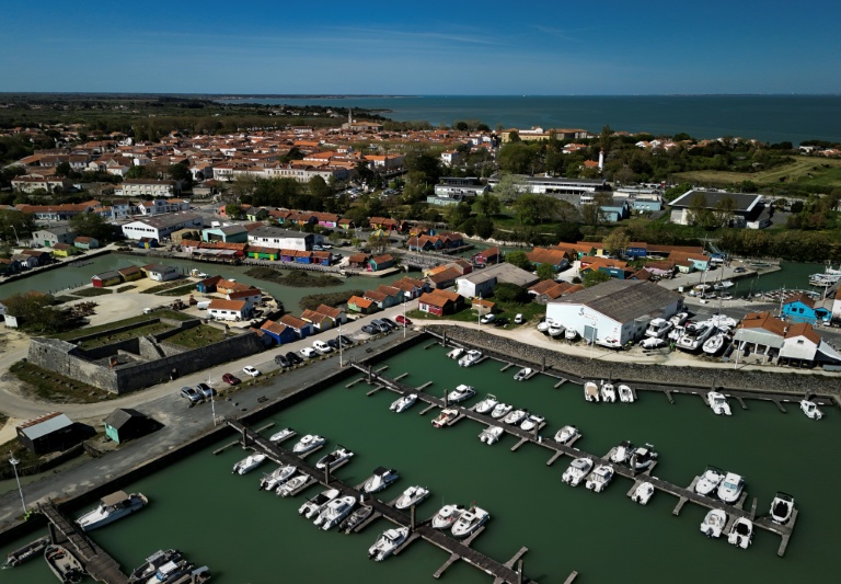 Vue aérienne du port du Château-d'Oléron, sur l'île d'Oléron, le 8 avril 2025
