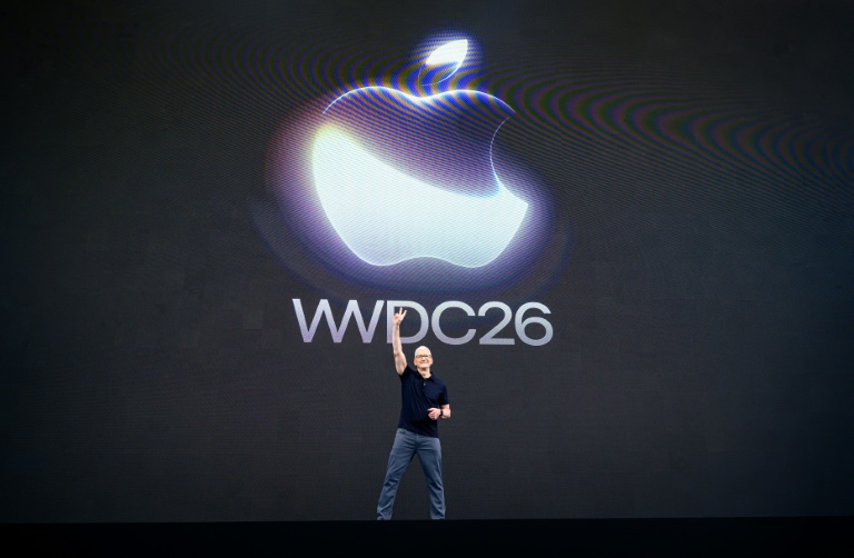 Le PDG d'Apple, Tim Cook, lors de l dernière conférence mondiale des développeurs Apple (WWDC) à l'Apple Park de Cupertino, en Californie, le 8 juin 2026