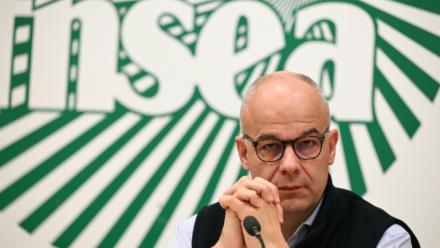 Arnaud Rousseau, président de la FNSEA, lors d'une conférence de presse à Paris, le 8 janvier 2026