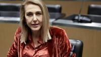 Sibyle Veil, la directrice générale de Radio France, avant une audition devant la commission d'enquête de l'Assemblée nationale sur l'audiovisuel public, le 17 décembre 2025 à Paris