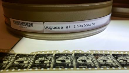Une pellicule du film muet du Français Georges Méliès datant de 1897, "Gugusse et l'Automate", au Centre national de conservation de l'audiovisuel de la Bibliothèque du Congrès à Culpeper, en Virginie, le 2 avril 2026