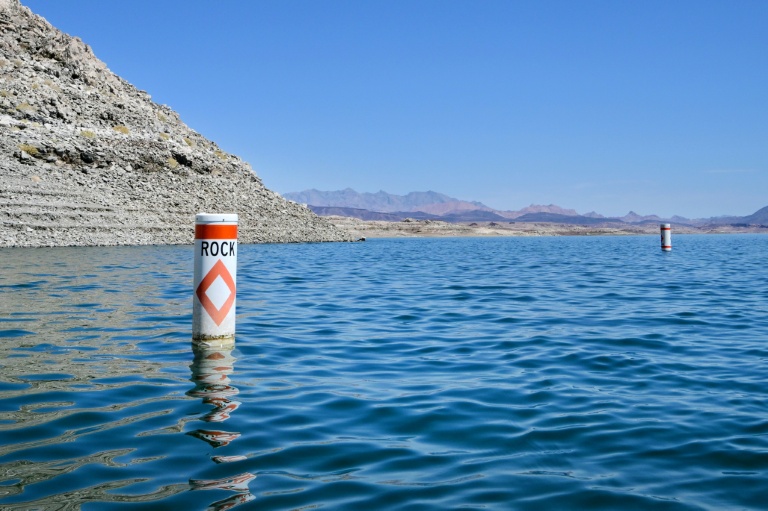 Vue du lac Mead, dans l'Etat du Nevada, aux Etats-Unis, le 21 août 2026