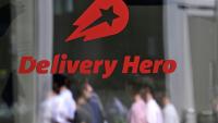 Le logo de l'entreprise allemande de livraison de repas Delivery Hero à Berlin, le 16 juillet 2026