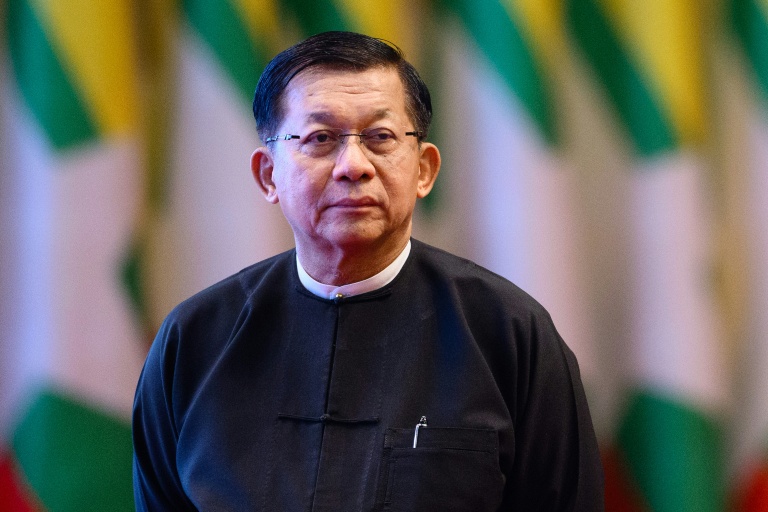 Le général Min Aung Hlaing à Naypyidaw, capitale de la Birmanie, le 28 mars 2026