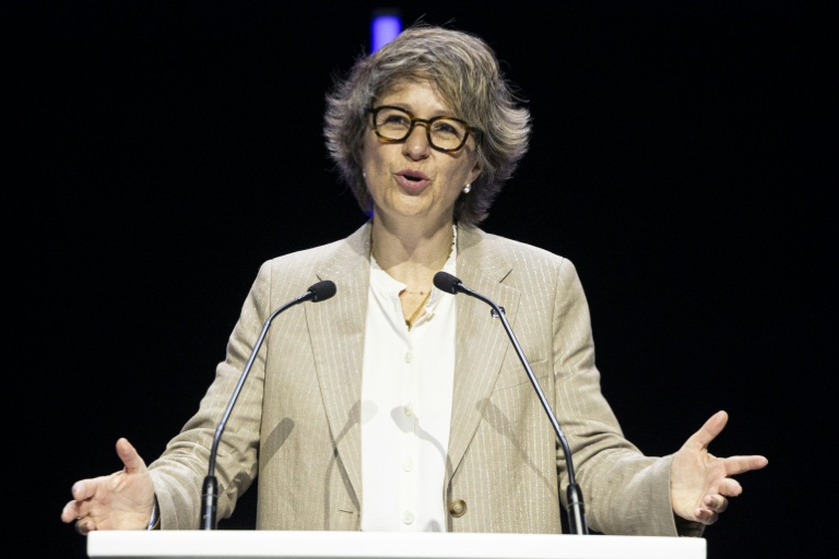 La présidente de la CFE-CGC Christelle Thieffinne à Satrsbourg le 10 juin 2026