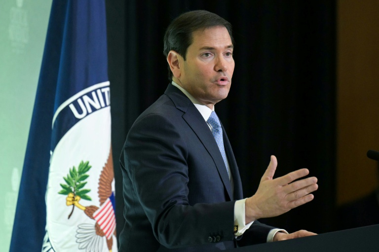 Le secrétaire d'Etat américain Marco Rubio lors d'une conférence de presse à Washington, le 4 février 2026