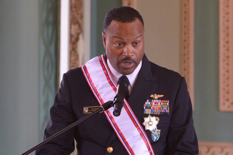 L'amiral américain Alvin Holsey à Asuncion, au Paraguay, le 23 août 2025