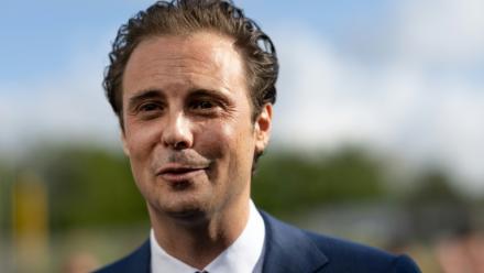Cyrille Bolloré, PDG du groupe Bolloré, le 17 mai 2024 à Ergue-Gaberic (Finistère)