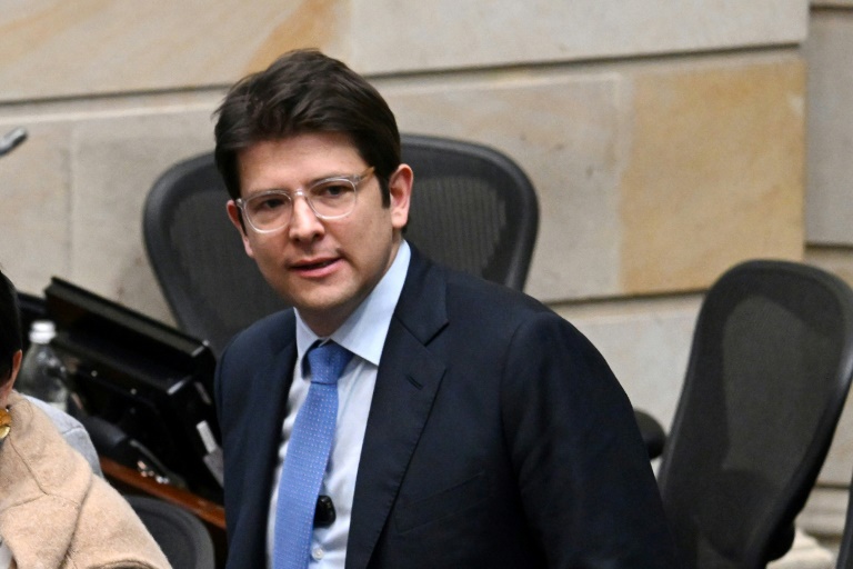 Le sénateur conservateur colombien Miguel Uribe à Bogota, le 14 mai 2025