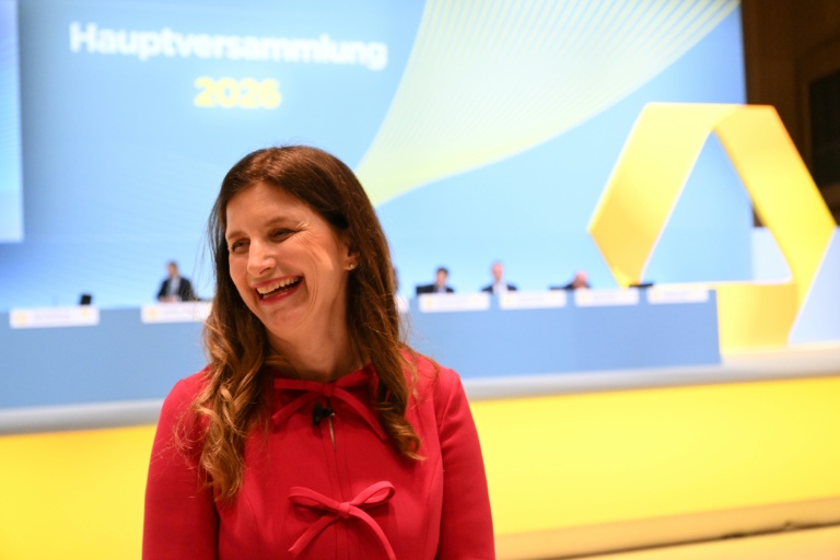 La présidente du directoire de Commerzbank Bettina Orlopp lors de l'AG d'actionnaires à Wiesbaden, le 20 mai 2020