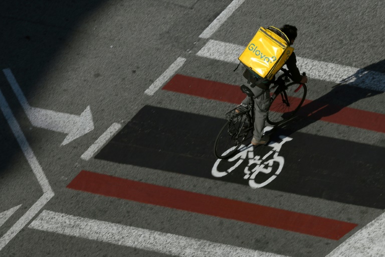 Livreur de Glovo, à Barcelone le 4 février 2021