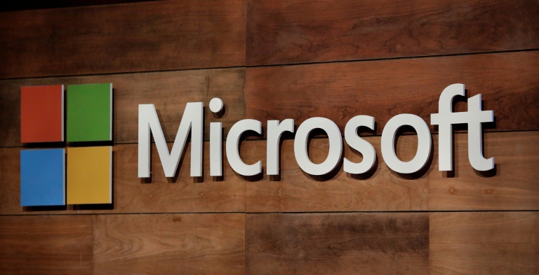 Logo Microsoft, à Washington le 29 novembre 2017