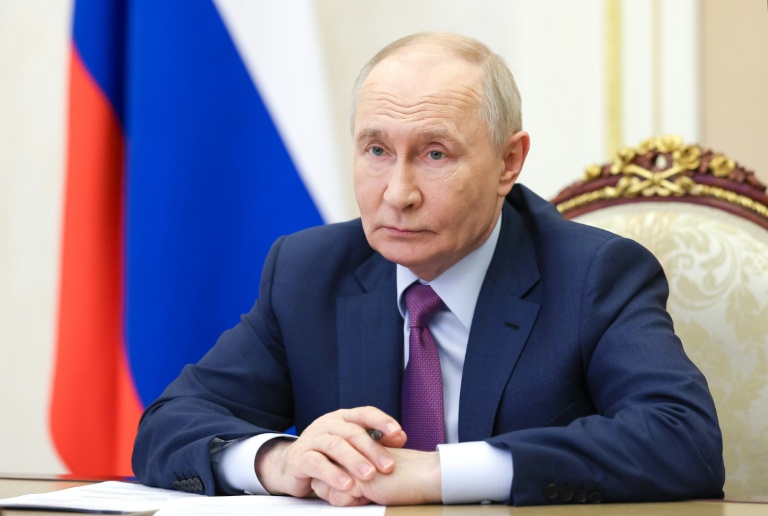 Sur cette photo de presse diffusée par l'agence d'Etat russe Sputnik, le président russe Vladimir Poutine préside, par visioconférence, une réunion du Conseil présidentiel au Kremlin à Moscou, le 2 juin 2026