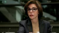 La ministre de la Culture Rachida Dati avant le début de son audition par la commission d'enquête parlementaire sur l'audiovisuel public, à Paris, le 5 février 2026