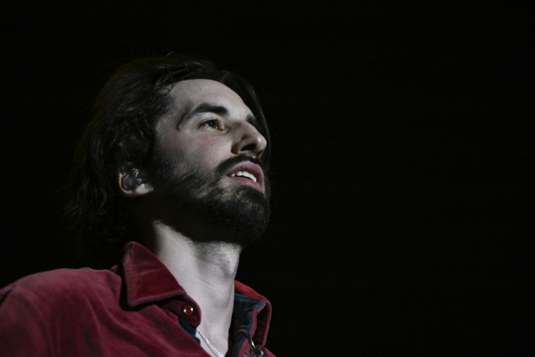 Le rappeur Antoine Valentinelli, alias Lomepal, lors d'un festival à Vincennes près de Paris le 4 juin 2023