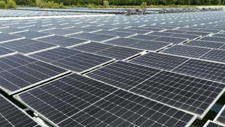 Site de production solaire de Perthes, en Seine-et-Marne, le 20 juin 2025.