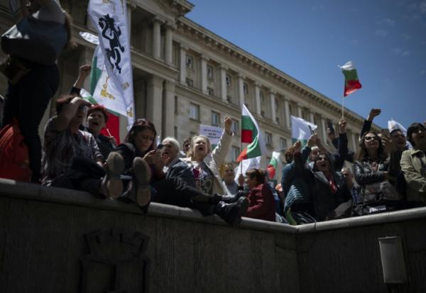 Manifestation contre l'entrée de la Bulgarie dans la zone euro, le 31 mai 2025 à Sofia