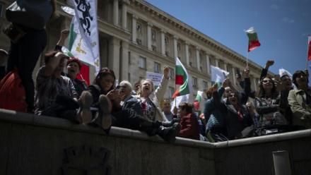 Manifestation contre l'entrée de la Bulgarie dans la zone euro, le 31 mai 2025 à Sofia
