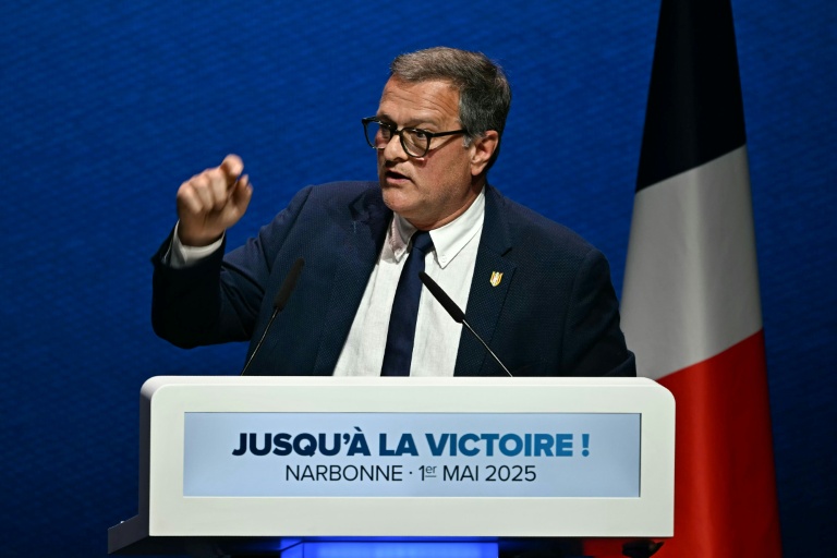 Le vice-président du RN Louis Aliot à Narbonne dans l'Aude le 1er mai 2025