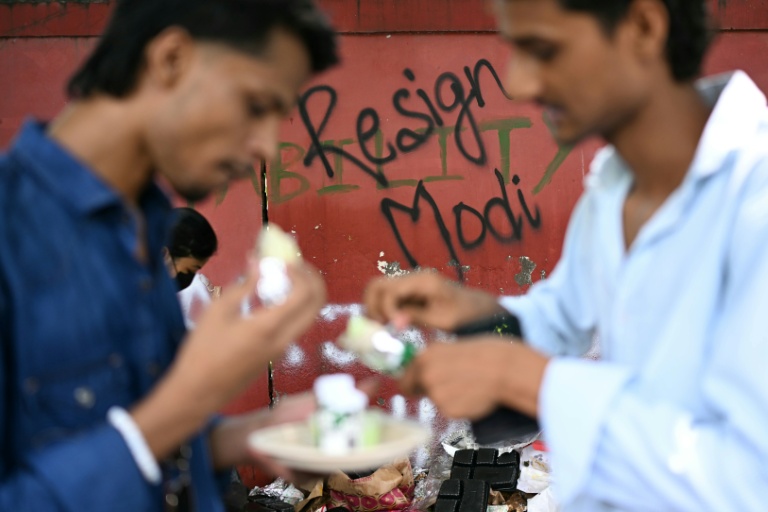 Des sympathisants du Cockroach Janta Party (CJP), le parti du peuple des cafards, lors d'une manifestation pour exiger la démission du ministre indien de l’Éducation, Dharmendra Pradhan, au Jantar Mantar, à New Delhi, le 22 juillet 2026