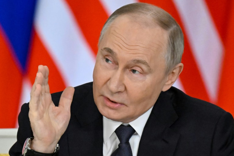 Le président russe Vladimir Poutine le 14 mai 2025, à Moscou