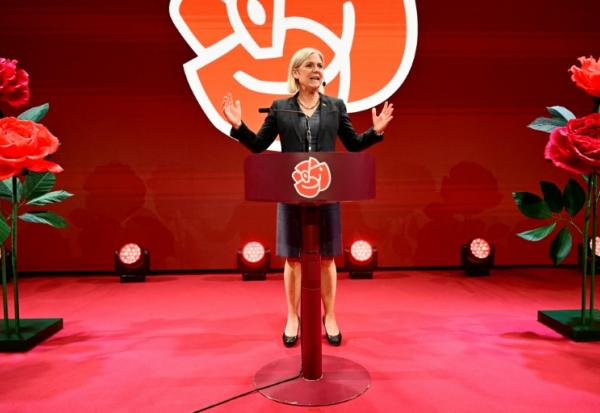 La cheffe des sociaux-démocrates de Suède, Magdalena Andersson, à Stockholm, le 13 septembre 2026