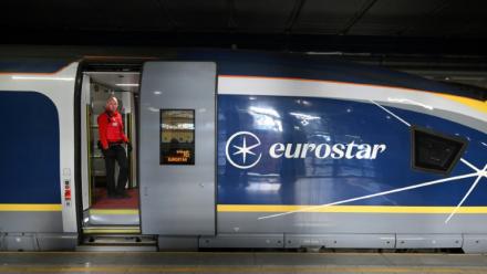 Un Eurostar à la gare de Bruxelles-Midi le 2 avril 2025