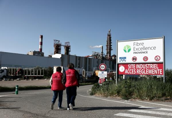 L'entrée du site de Fibre Escellence à Tarascon, le 14 avril 2026 dans les Bouches-du-Rhône