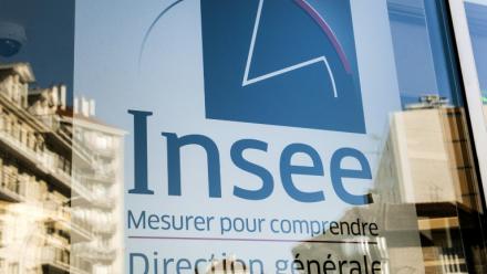 Le logo de l'Insee, le 14 juin 2019 à Montrouge (Hauts-de-Seine)