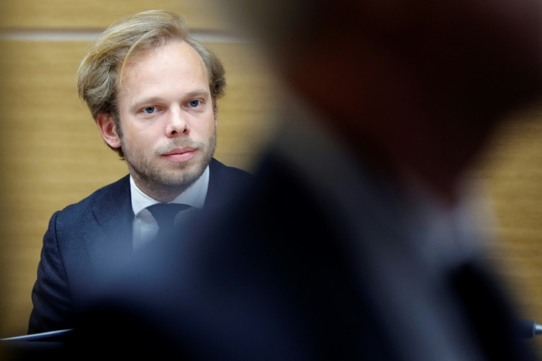 Le député UDR Charles Alloncle, rapporteur de la Commission d'enquête sur l'audiovisuel public, à l'Assemblée nationale, le 8 avril 2026


