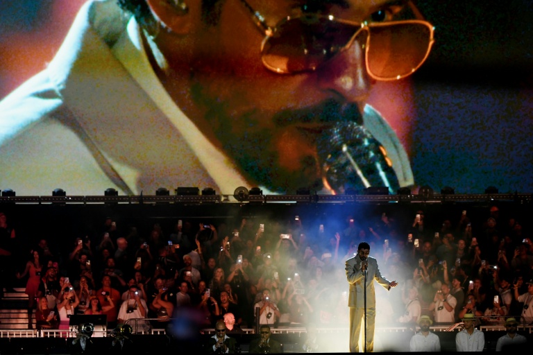 Le chanteur portoricain Bad Bunny en concert à Medellin, en Colombie, le 23 janvier 2026