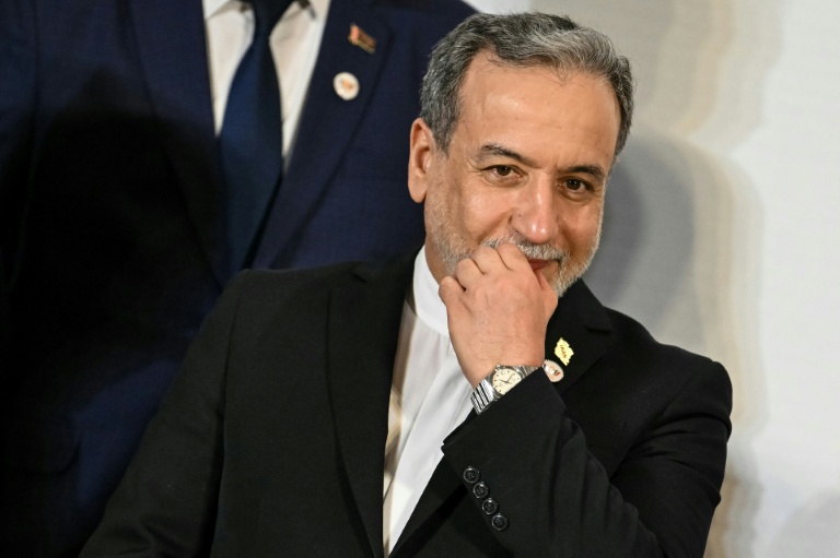 Le ministre iranien des Affaires étrangères, Abbas Araghchi, lors de la réunion des Brics à New Delhi, le 14 mai 2026 en Inde