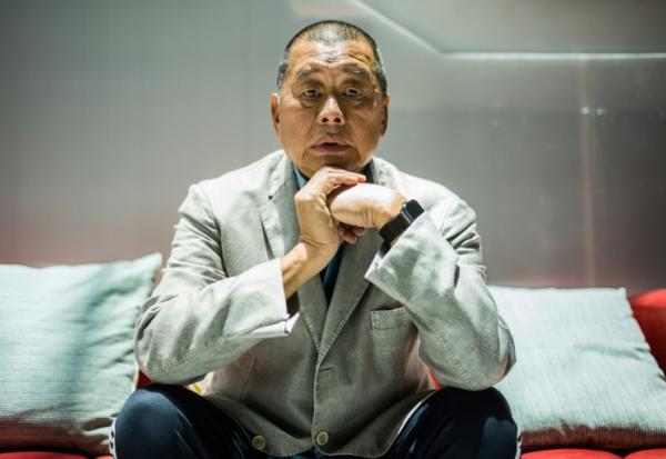 Le magnat des médias Jimmy Lailors d'un entretien avec l'AFP, le 16 juin 2020 à Hong Kong