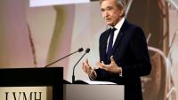 Bernard Arnault, PDG de LVMH, présentant les résultats du groupe à l'assemblée générale des actionnaires à Paris le 17 avril 2025;
