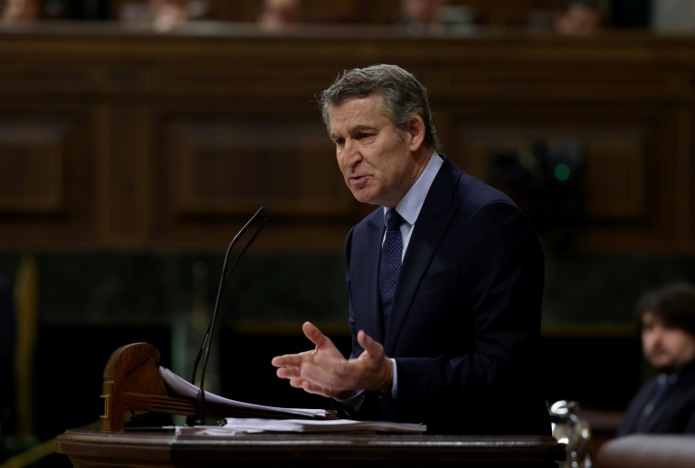 Le chef du Parti populaire (droite), principal parti d'oppostion, Alberto Núñez Feijóo, le 11 février 2026 à Madrid