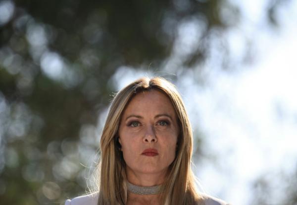 La cheffe du gouvernement italien Giorgia Meloni à Antibes, France, le 25 juin 2026