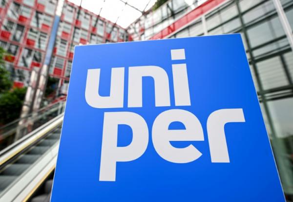 Le logo du géant allemand de l'énergie Uniper, au siège du groupe à Düsseldorf, en Allemagne
