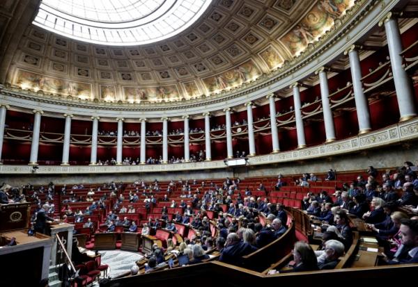 Vue générale de l'Assemblée nationale, à Paris le 2 décembre 2024