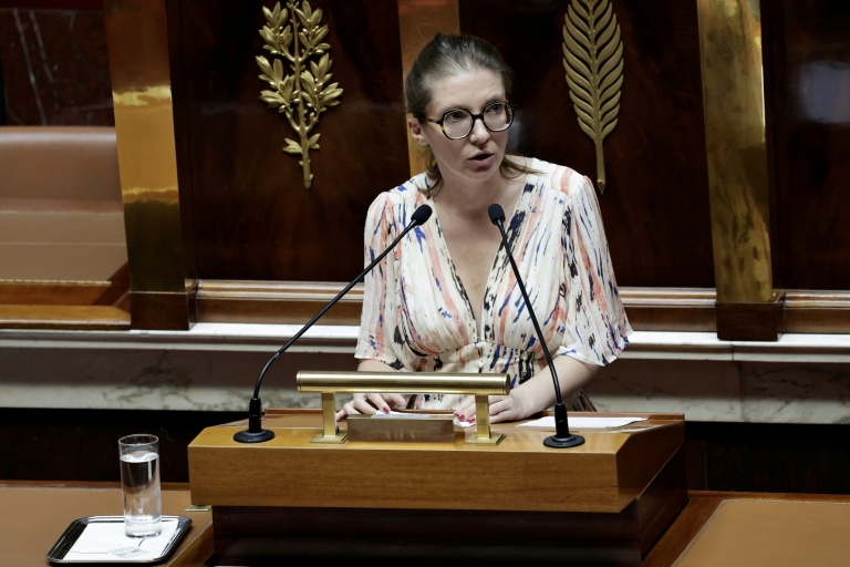 La ministre déléguée chargée de l'Égalité, Aurore Bergé, lors de l'examen du projet de loi sur la protection des mineurs à l'Assemblée nationale, le 15 juillet 2026 à Paris