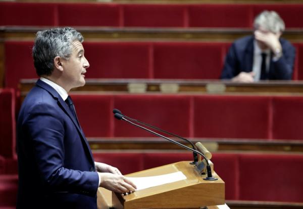 Le ministre de la Justice, Gérald Darmanin, lors de l'examen du projet de loi sur la protection des mineurs à l'Assemblée nationale, le 15 juillet 2026 à Paris