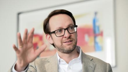 Thomas Saueressig, membre du directoire du plus grand éditeur européen de logiciels SAP, le 25 février 2026 au siège de l'entreprise à Walldorf en Allemagne