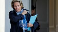 Caroline Cayeux, alors ministre déléguée chargée des Collectivités territoriales, à la sortie de L'Elysée, le 26 octobre 2022 à Paris
