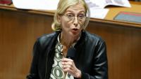 Charlotte Caubel, alors secrétaire d'Etat à l'Enfance, s'exprime à l'Assemblée nationale le 14 novembre 2023 à Paris